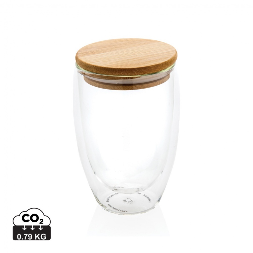 Logotrade ärikingitused pilt: Borosilikaatklaas bambuspuidust kaanega 350 ml