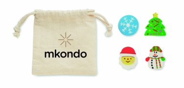 Logo trade reklaamtooted foto: Komplektis 4 jõuluteemalist kustukummi