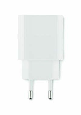 Logotrade firmakingi foto: 20W 2-pordiline USB-laadija EU pistik