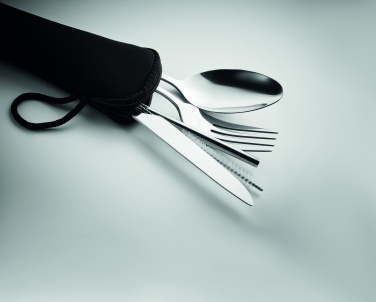 Logo trade meened foto: Roostevabast terasest söögiriistade komplekt