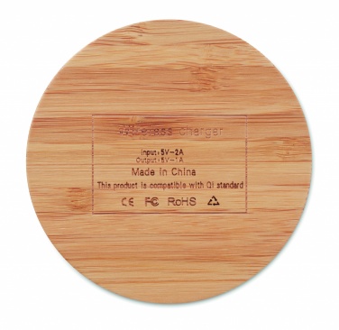 Logotrade firmakingid pilt: Juhtmeta bambusest laadija 5W