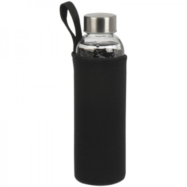 Logo trade ärikingituse pilt: Klaaspudel Klagenfurt roostevabast terasest korgiga 500 ml