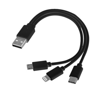 Logotrade reklaamkingid pilt: 3-ühes USB-kaabel c-tüüpi + mikro-USB + välk