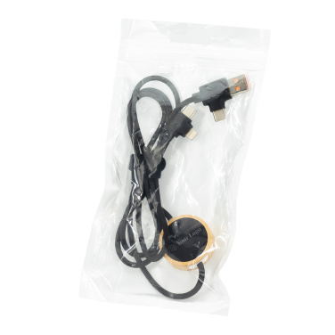 Logotrade meene foto: 4in1 pikk puidust kaabel valgustatud logoga graveerimiseks