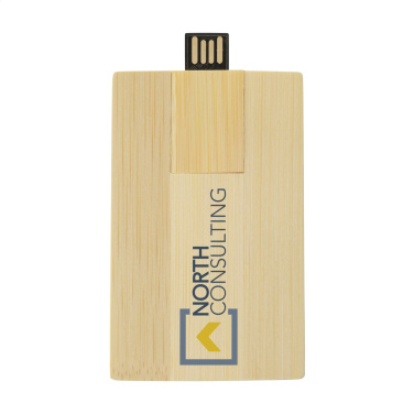 Logotrade reklaamkingitused pilt: Krediitkaardikujuline mälupulk bambusest 64 GB