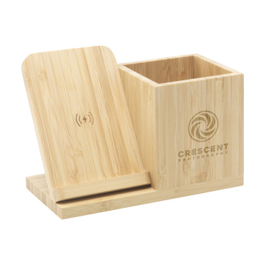 Logotrade reklaamkingi foto: Bamboo Boss 15W laadija/pliiatsihoidja