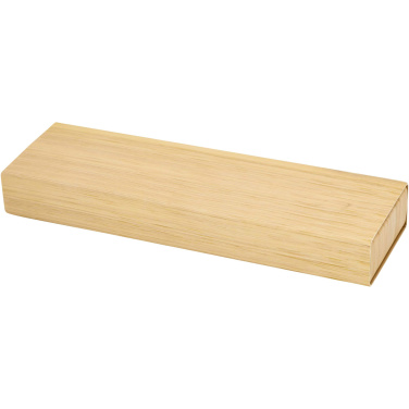 Logo trade firmakingi pilt: Oblys bambusest pastapliiatsi ja mehaanilise pliiatsi komplekt (must tint)