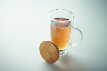 Logotrade ärikingitused pilt: Topeltseinaga klaasist kruus kaanega 450ml