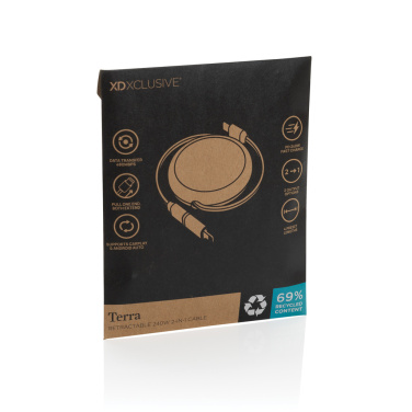 Logo trade firmakingi pilt: Terra RCS alumiiniumist sissetõmmatav 240W 2-in-1 kaabel