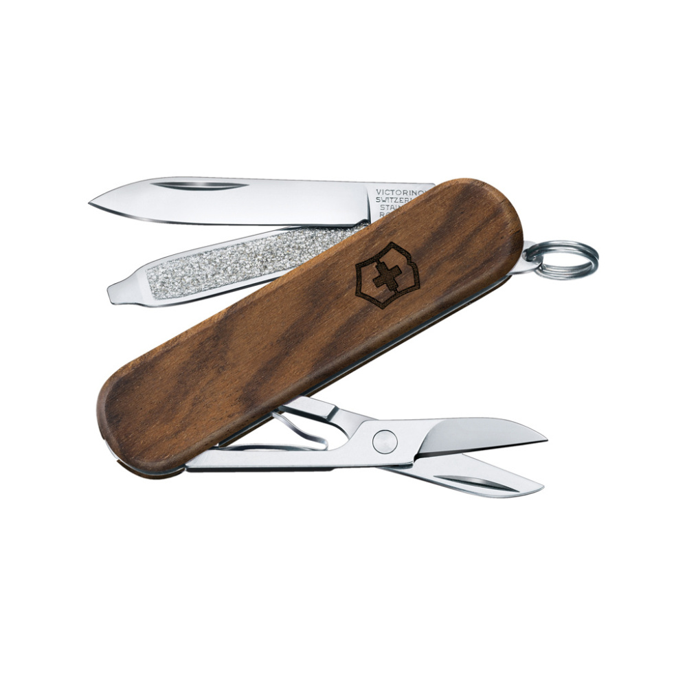 Logotrade firmakingi foto: VICTORINOX taskunuga Classic SD puidust käepidemega