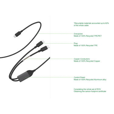 Logotrade ärikingid pilt: Terra 100W RCS kahekordne USB-C väljundkaabel