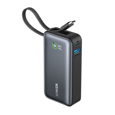 Logo trade reklaamtoote pilt: Anker Nano Power Bank 30W, sisseehitatud USB-C kaabel