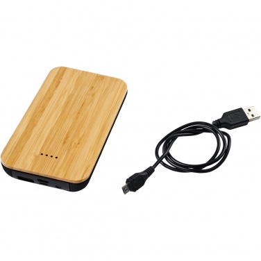 Logo trade mainostuotet tuotekuva: Langaton Future-varavirtalähde 6 000 mAh, bambua/kangasta