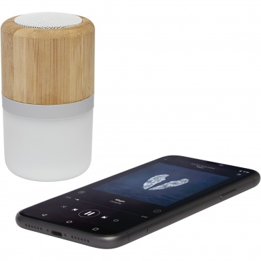 Logotrade mainoslahja tuotekuva: Aurea Bluetooth® -kaiutin valolla, bambua 