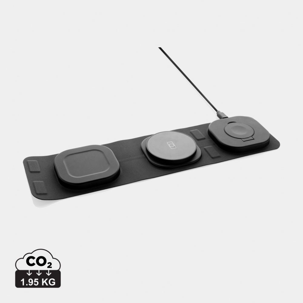 Logotrade liikelahjat kuva: Swiss Peak RCS rplastic 3-in-1 langaton 15W matkalaturi