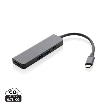 Logotrade liikelahja mainoslahja kuva: Terra hub HDMI tulolla kierrätetystä alumiinista