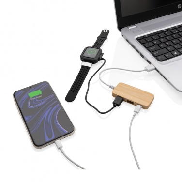Logo trade mainoslahjat ja liikelahjat kuva: Bambuinen USB tyypin C hub