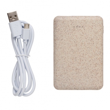 Logotrade liikelahja tuotekuva: Taskuvaravirtalähde 5 000 mAh vehnän oljista