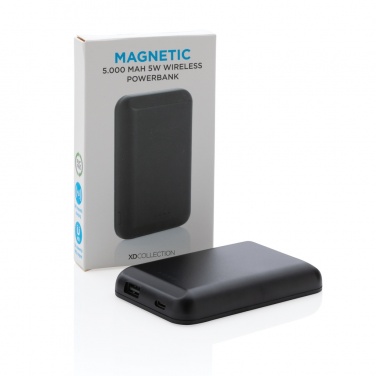 Logo trade liikelahjat mainoslahjat kuva: Magneettinen 5000mAh 5W langaton virtapankki