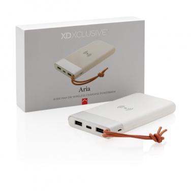 Logotrade liikelahjat kuva: Aria 8000 mAh 5 W:n langaton varavirtalähde