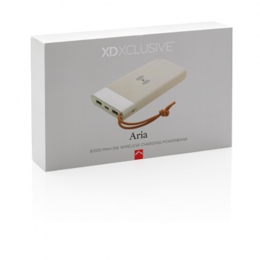 Logotrade mainostuote tuotekuva: Aria 8000 mAh 5 W:n langaton varavirtalähde