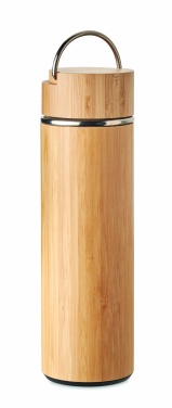 Logotrade mainoslahja tuotekuva: Bambu termospullo 400 ml TAMPERE