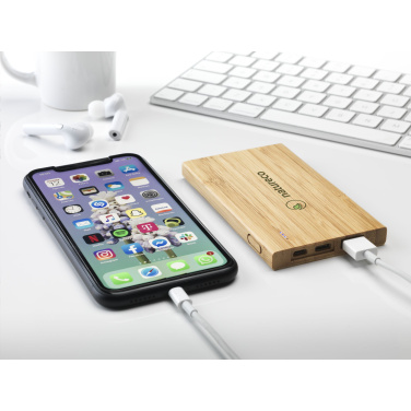Logotrade liikelahja mainoslahja kuva: Bamboo 4000 Powerbank ulkoinen laturi