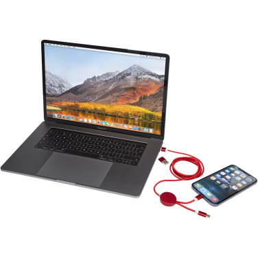 Logo trade mainoslahjat ja liikelahjat kuva: Alasia kierrätysalumiininen ja -muovinen 150 cm:n ja 27 W:n datasynkronoiva 5-in-1-pikalatauskaapeli