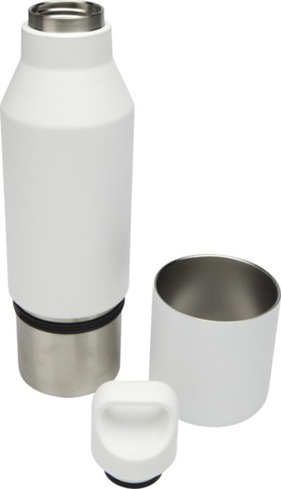 Logotrade liikelahja tuotekuva: Odessy 600 ml:n RCS-sertifioitu kierrätetystä ruostumattomasta teräksestä tehty termospullo 300 ml:n kupilla
