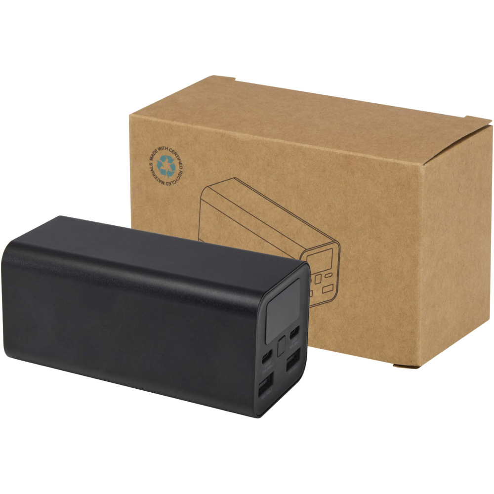 Logo trade mainoslahjat ja liikelahjat kuva: Acamar 20 000 mAh:n ja 70 W:n kannettavan tietokoneen varavirtalähde kierrätetystä alumiinista