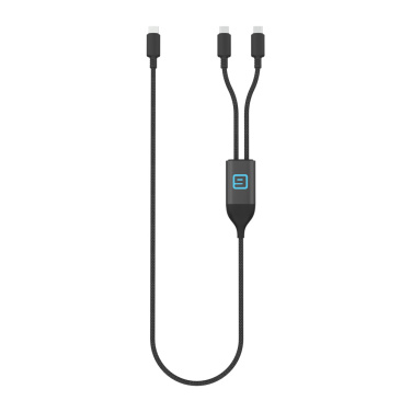 Logo trade mainoslahja ja liikelahja tuotekuva: Terra 100 W RCS -kaapeli, kaksi USB-C-liitäntää