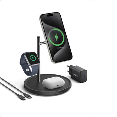 Logotrade mainoslahja tuotekuva: Anker MagGo 3-in-1 -langaton latausteline