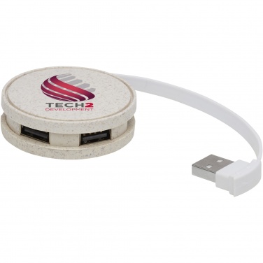 Logotrade reklaminės dovanos nuotrauka: Kenzu kviečių šiaudų USB šakotuvas