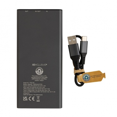Logotrade firminės dovanos nuotrauka: Terra RCS perdirbtas 18 W aliuminio maitinimo blokas 10 000 mAh