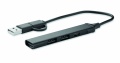 USB 4 prievadų šakotuvas 19 cm, Juoda