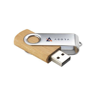 Logotrade reklaminiai produktai nuotrauka: USB Twist Bamboo 8 GB