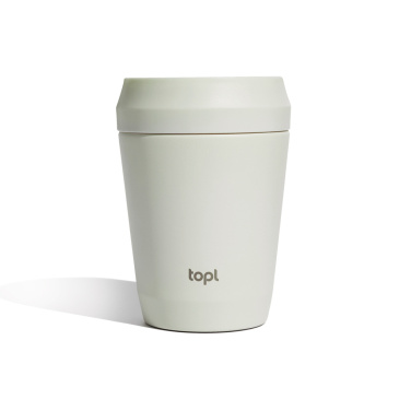 Logotrade dovana nuotrauka: Patentuotas „Topl“ perdirbto plieno „To Go“ stiklainis 360 dangtelis 235 ml