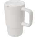 Carter 450 ml keraminis puodelis su plastikiniu dangteliu, Balta