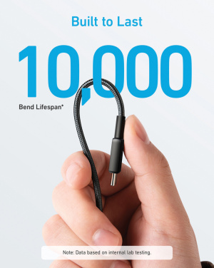 Logotrade reklaminės dovanos nuotrauka: „Anker“ USB-C–USB-C laidas, 1,8 metro, 60 W