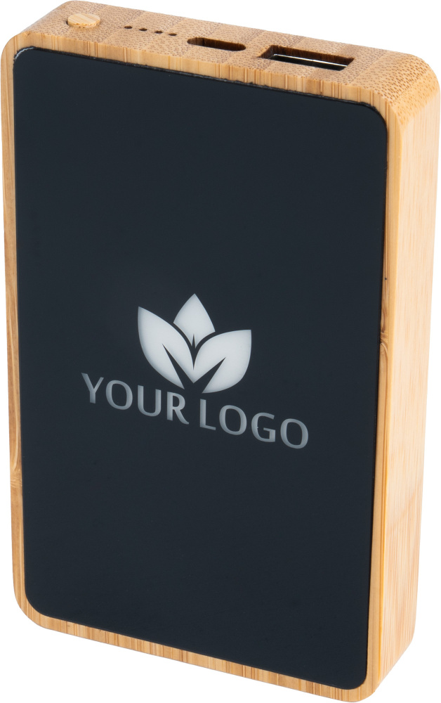 Logotrade reklaminiai produktai nuotrauka: 5000 mAh išorinė baterija su šviečiančiu logotipu
