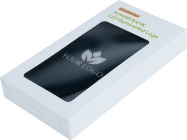 Logotrade reklaminės dovanos nuotrauka: 5000 mAh išorinė baterija su šviečiančiu logotipu