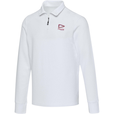 Logotrade reklaminiai produktai nuotrauka: Zeus ilgomis rankovėmis unisex polo marškinėliai su pusiniu užtrauktuku