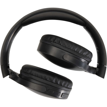 Logotrade dovana nuotrauka: „Ancha“ perdirbto plastiko belaidės „Bluetooth®“ ausinės, uždengiančios ausis