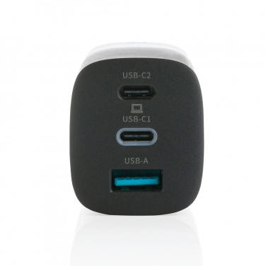 Logotrade dāvanas foto: Philips 65 W īpaši ātrs PD 3 portu USB sienas lādētājs