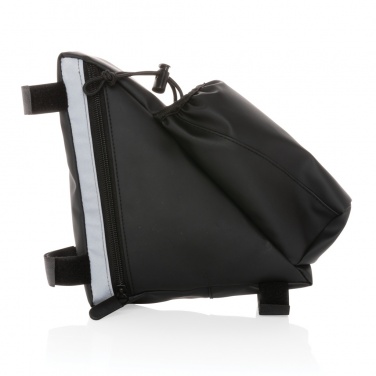 Logotrade Ideja dāvanas foto: PU augstas redzamības velosipēda rāmja soma ar pudeļu turētāju