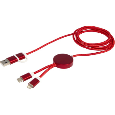 Logotrade logo dāvanas foto: Alasia 5-in-1 pārstrādāta alumīnija un plastmasas 150 cm datu sinhronizācija un 27 W ātrās uzlādes kabelis