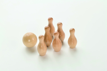 Logotrade ziemassvētku dāvanas foto: Mini priedes koka boulinga komplekts