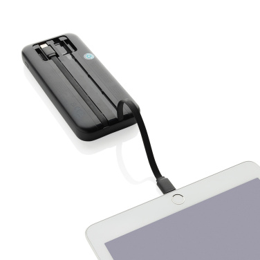Logotrade dāvanas foto: Turbopack RCS rplastic powerbank 10 000 integrēti kabeļi