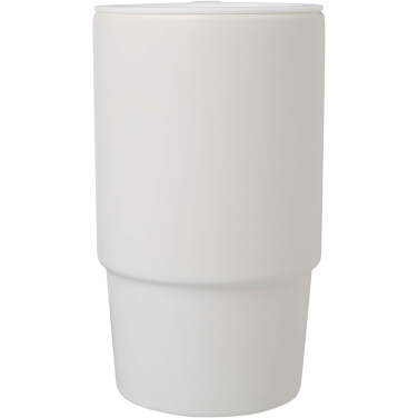 Logotrade biznesa dāvanas foto: Carter 450 ml keramikas krūze ar plastmasas vāku