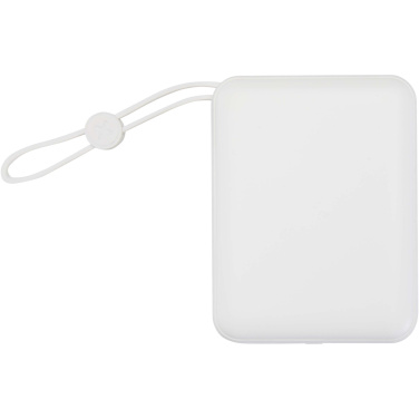 Logotrade korporatīvās dāvanas foto: Acrux 10.000 mAh 35W planšetdatora pārnēsājamais akumulators ar iebūvētu C tipa kabeli - izgatavots no pārstrādātas plastmasas